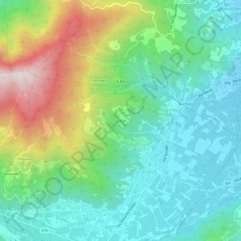 Mapa topográfico Gallian, altitud, relieve