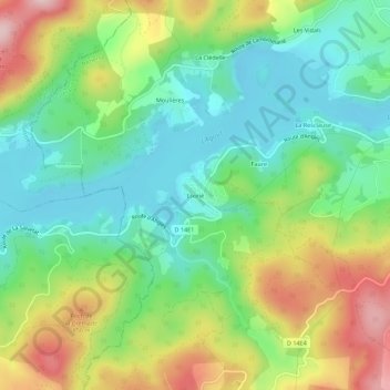 Mapa topográfico Lixirié, altitud, relieve