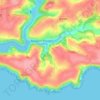 Mapa topográfico Noss Mayo, altitud, relieve