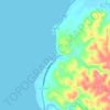 Mapa topográfico Bagasawe, altitud, relieve
