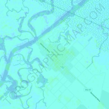 Mapa topográfico General Lavalle, altitud, relieve