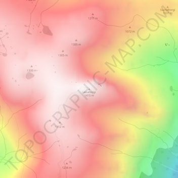 Mapa topográfico Lønahorgi, altitud, relieve
