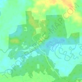 Mapa topográfico Cururu, altitud, relieve