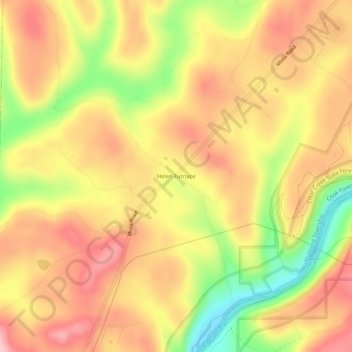 Mapa topográfico Helen Furnace, altitud, relieve