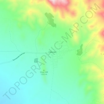 Mapa topográfico Chloride, altitud, relieve