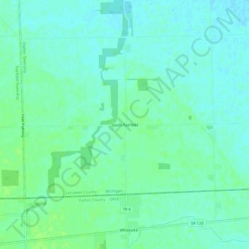 Mapa topográfico South Fairfield, altitud, relieve