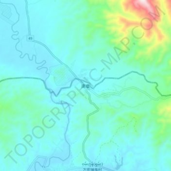 Mapa topográfico 南章, altitud, relieve
