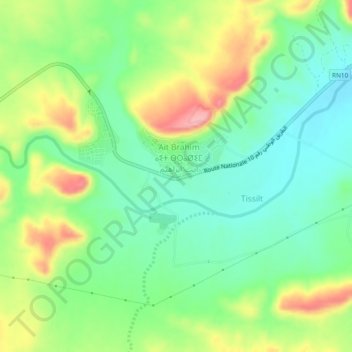 Mapa topográfico Imider, altitud, relieve