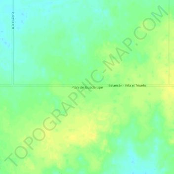 Mapa topográfico Plan de Guadalupe, altitud, relieve
