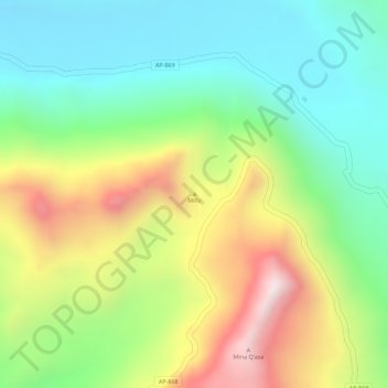 Mapa topográfico Millu, altitud, relieve