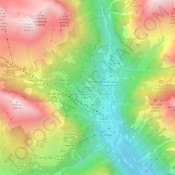 Mapa topográfico Rusa, altitud, relieve