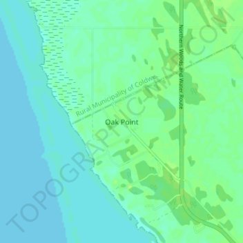 Mapa topográfico Oak Point, altitud, relieve