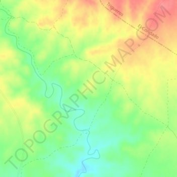 Mapa topográfico El Partido, altitud, relieve