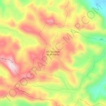 Mapa topográfico São Sebastião da Boa Vista, altitud, relieve