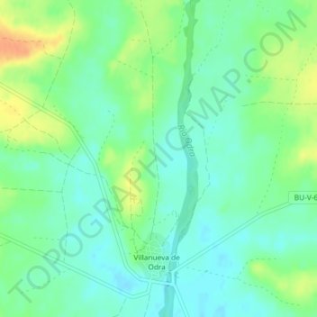 Mapa topográfico Gamella, altitud, relieve