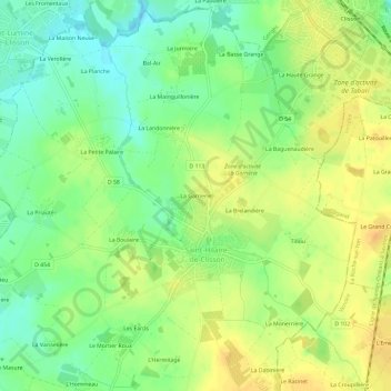 Mapa topográfico La Garnerie, altitud, relieve