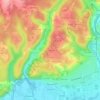 Mapa topográfico Les Landes, altitud, relieve