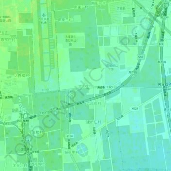 Mapa topográfico 大生庄村, altitud, relieve