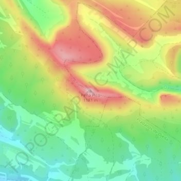 Mapa topográfico Peña Pico, altitud, relieve
