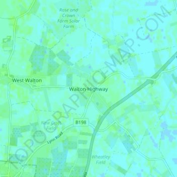 Mapa topográfico Walton Highway, altitud, relieve
