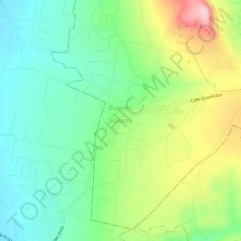 Mapa topográfico Boxasní, altitud, relieve