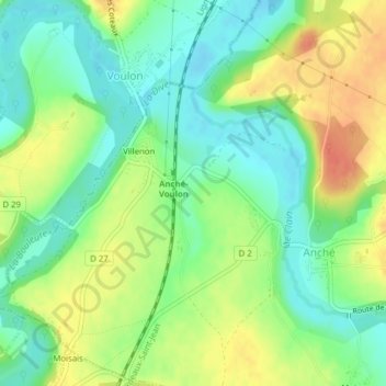 Mapa topográfico La Leze, altitud, relieve