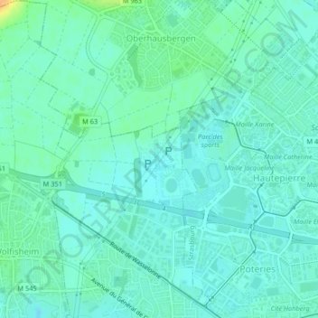 Mapa topográfico Hoher Markstein, altitud, relieve