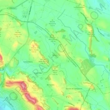 Mapa topográfico Astore, altitud, relieve