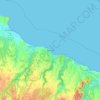 Mapa topográfico Burnie, altitud, relieve
