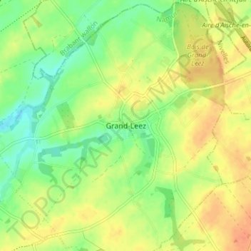 Mapa topográfico Grand-Leez, altitud, relieve