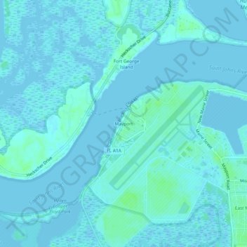 Mapa topográfico Mayport, altitud, relieve