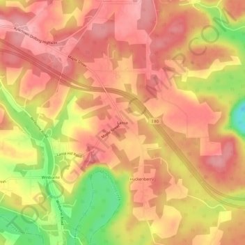 Mapa topográfico Lanse, altitud, relieve