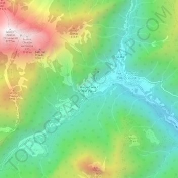 Mapa topográfico Ciolos, altitud, relieve