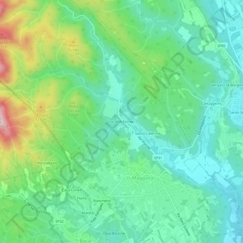 Mapa topográfico Località Fornaci, altitud, relieve