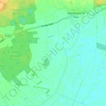 Mapa topográfico Birkwood, altitud, relieve