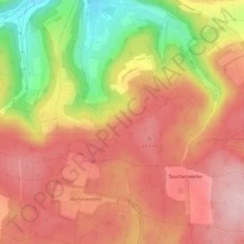 Mapa topográfico Untere Eisengrube, altitud, relieve