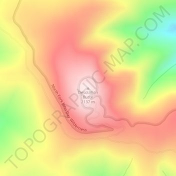 Mapa topográfico Desolation Butte, altitud, relieve