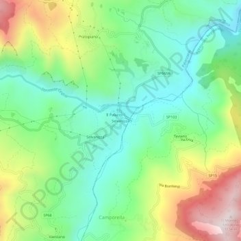 Mapa topográfico Selvanizza, altitud, relieve