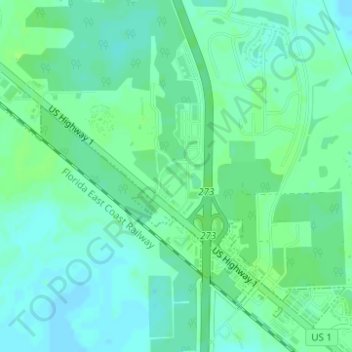 Mapa topográfico Destination Daytona, altitud, relieve