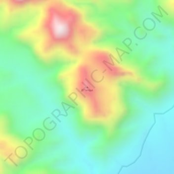Mapa topográfico El Tanque, altitud, relieve