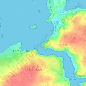 Mapa topográfico Ar Vilh, altitud, relieve