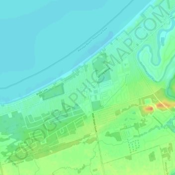 Mapa topográfico Springhurst Beach, altitud, relieve