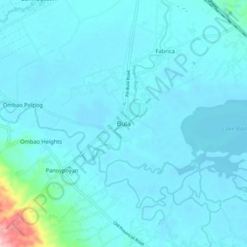 Mapa topográfico Bula, altitud, relieve