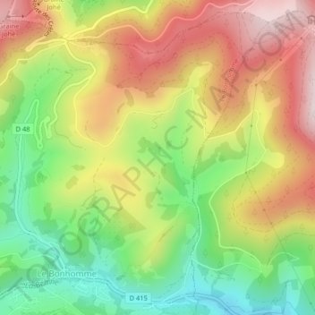 Mapa topográfico Faurupt, altitud, relieve
