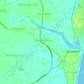 Mapa topográfico Vittalapuram, altitud, relieve