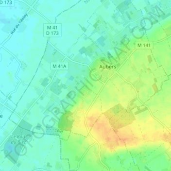 Mapa topográfico Le Bas Pommereau, altitud, relieve