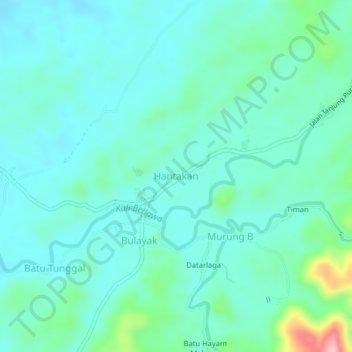 Mapa topográfico Hantakan, altitud, relieve