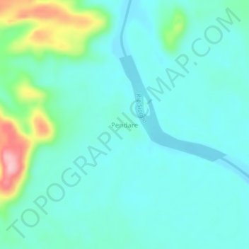 Mapa topográfico Pendare, altitud, relieve