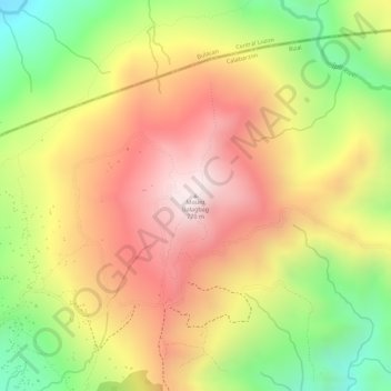 Mapa topográfico Mount Balagbag, altitud, relieve