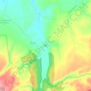 Mapa topográfico Otilla, altitud, relieve